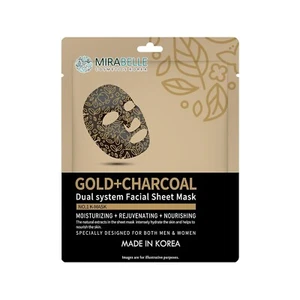 Mirabelle Gold Charcoal Facial Serum Sheet Mask (Pack of 1), 25ml Free Shipping - Picture 1 of 5