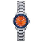 Nautis Cortez Automatic Bracelet Watch w/Date - Orange/Navy