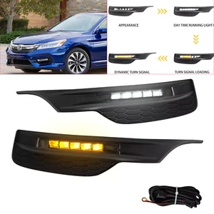 Kspeed Fit 2016 2017 Honda Accord Front Bumper LED Dual Color Fog Lights W/Bezel - Bild 1 von 17