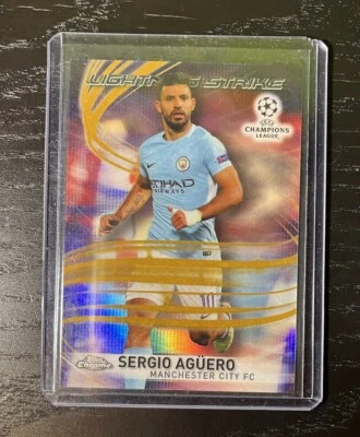 2018 Topps Champions league Chrome Lightning Strike Gold - Sergio Aguero #36/50 - Image 1 of 2