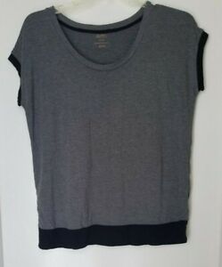Gillian & O'Malley Grey With Black Trim Short Sleeve Pajama Top Size Extra Large