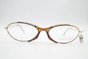 Vintage Christian Dior 2551 41 Gold Copper Braun Oval Glasses Frames NOS - Picture 1 of 6
