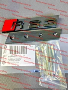 Genuine Style Gloss Black RS3 Mesh Grille Emblem Badge for Audi RS 3 - Picture 1 of 15