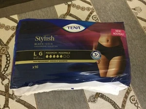 TENA WOMEN STYLISH BLACK UNDERWEAR 16 X LARGE 37”-5” THIN & DISCREET - Picture 1 of 5