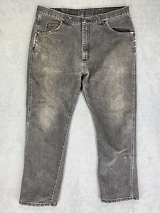 Wrangler Jeans Mens 37X30 Mid Rise Straight Zip Closure Dark Wash Gray Denim - Picture 1 of 12
