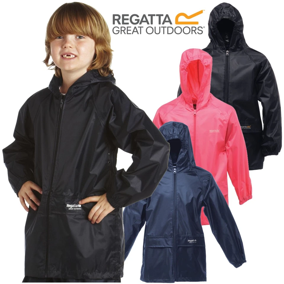 REGATTA CHILDRENS WATERPROOF JACKET STORMBREAK KIDS BOYS GIRLS CHILDS RAIN COAT - Image 1 of 1