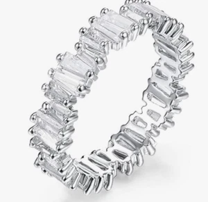 Tapered Baguette Eternity ring size 6, NEW,cubic zirconia, CZ - Picture 1 of 3