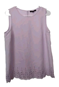 Banana Republic Tanktop Damen M lila Schlüsselloch Rückenausschnitt Saum ärmellos - Bild 1 von 5