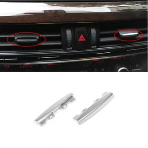 1 Pair ABS Car Central Air Conditioning Tab Clip Silver Strip For BMW X5 X6 F16 - Picture 1 of 12