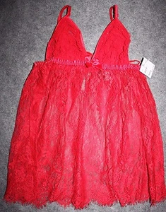 Fredericks of Hollywood Sophie Lace Babydoll Chemise Teddy Red - Picture 1 of 6