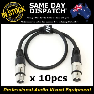 10 x 500mm Balanced F-F XLR Microphone Mic Patch Cable Lead Cord 0.5M - Picture 1 of 4