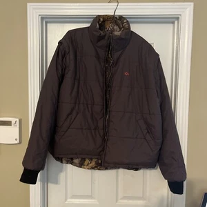 Men’s XL Realtree Hardwood Reversible Camou/ Brown Coat With Detachable Sleeves - Picture 1 of 8