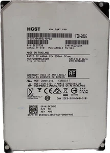 HGST 8TB 8.9cm 7200RPM SATA III 6.0 GB/S hitachi HDD HUH728080ALE600 0F25739 - Bild 1 von 2