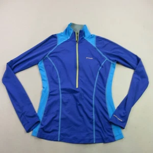 Columbia Sweater Womens Medium Long Sleeve Pullover 1/4 Zip Blue Omni Freeze - Picture 1 of 10