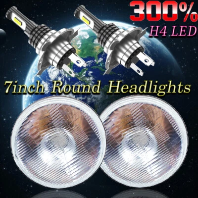 For Suzuki Samurai SJ410 7 inch LED Round Headlights Pair Hi/Lo Beam x2 - Image 1 of 4