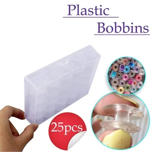 25-Grid Storage Box Container Organiser Universal Sewing Bobbin Spool Case Clear - Picture 1 of 13