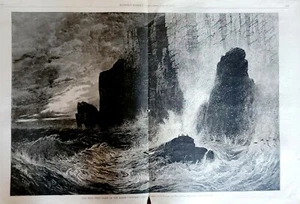 Wild West Coast North Countrie, S. Read Engraving 1876 VINTAGE Harper's Weekly - Picture 1 of 3