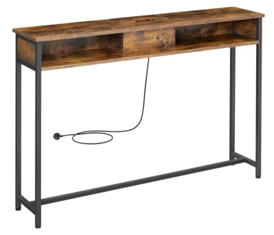 Grande Tavolo Consolle Rustico Stretto Ripiano Portaoggetti Slim Industriale Sala Credenza - Immagine 1 di 4