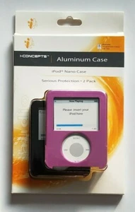 *Brand New* 2pk  I-Concepts Aluminum Case for iPod Nano 3rd gen.(Video) 4GB-8GB  - Picture 1 of 10