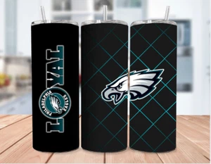 Philadelphia Eagles Super Bowl Champs Skinny Stainless Steel Tumbler Straw 20 Oz - Imagen 1 de 4