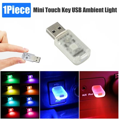 1X Mini LED USB Luce Interno Auto Neon Atmosfera Lampada Ambiente Lampadina Accessori - Immagine 1 di 4