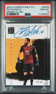 2023-24 Panini Impeccable Premier Immortal Ink Rui Patricio PSA 10 - Image 1 of 2