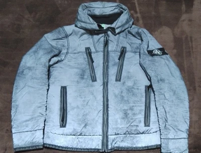 Used Stone Island Reflective Jacket Size S Silver Length 62cm - Image 1 of 4