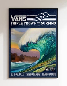 2018 Surfing Poster , Vintage Surf Print, Surfer Wall Art, Beach Decor - Picture 1 of 3