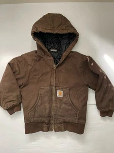 Carhartt Brown Denim Jacket Kids XXS 4t 5 - Picture 1 of 11