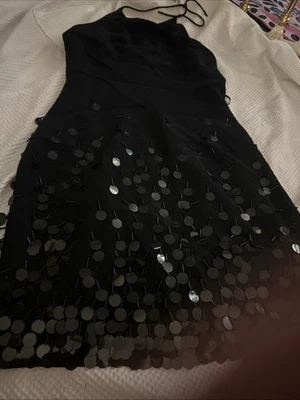 Cache Black Sequin Beaded  Dress  New Years Party Dress Black Tie - Image 1 of 4
