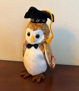 NWT Ty Beanie Baby Graduation Owl Class Of 2000 Wisest - Picture 1 of 1
