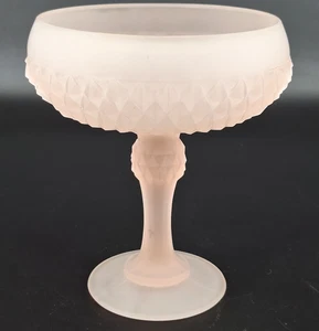 Vintage Indiana Vidrio Satinado Rubor Rosa Compota Diamante Punto Patrón Años 60 - Imagen 1 de 8