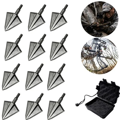 12Pcs 150Grain Hunting stainless steel Broadheads Crossbolt Bow Tips Crossbow  - Image 1 of 4
