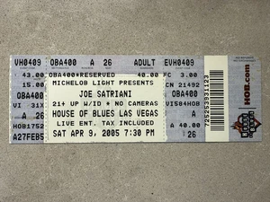 JOE SATRIANI Concert Ticket Stub April 9, 2005 House of Blues Las Vegas - Picture 1 of 2