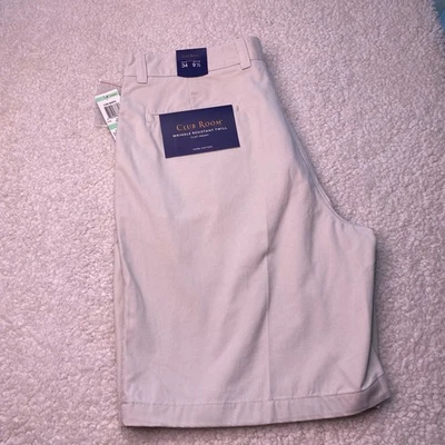 Pantalón corto chino caqui con luz delantera plana Club Room 34 Foto 1 de 4