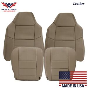 2002 2003 Ford F250 F350 Lariat Leather Perforated Seat Cover Replacement Tan
