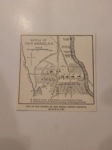 Schlacht von New Bern North Carolina 1888 Bürgerkrieg Karte - Bild 1 von 1