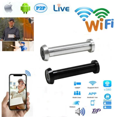 WIFI Wireless HD IP Tür Guckloch Kamera Bewegungserkennung Aufnahme für Smartphone - Bild 1 von 4