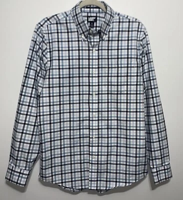 Рубашка мужская Lands' End без железной саржи 15 1/2 средний традиционный крой клетчатая  - Изображение 1 из 4
