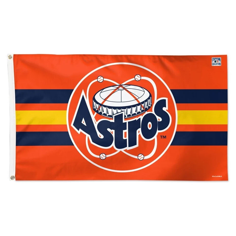 HOUSTON ASTROS COOPERSTOWN COLLECTION 3'X5' DELUXE FLAG WINCRAFT 👀 - Image 1 of 1