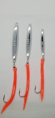 3 nuevas plantillas de diamantes Ava de 1,2,3 oz colas de tubo dividido Bluefish Striper Jigging Casting Foto 1 de 4