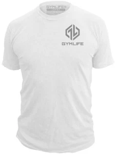 Gym Life® ICON Tee Men's Athletic T-Shirt Work Out Exercise Fitness Shirt White - Picture 1 of 6