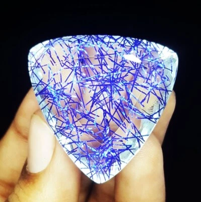 Gemas Sueltas Cuarzo Rutilo Natural 92+ Ct Certificado Impecable Trillón Corte Gema A395 Foto 1 de 4