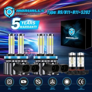 For Dodge Grand Caravan 2011-2020 6Sides H9 H11 H16 LED Headlight+Foglight Combo - Foto 1 di 12