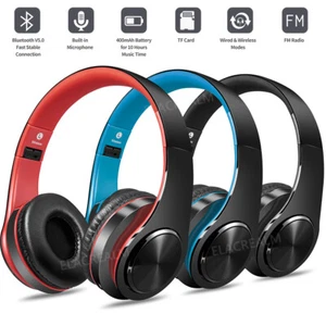 Bluetooth Headphones Over Ear Built-in Mic and Wired Mode for PC/Cell Phones/TV - Picture 1 of 30