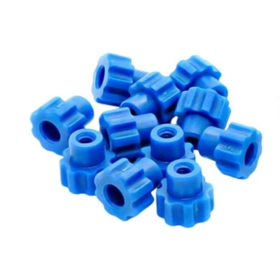 FASTEN TIGHT® Nylon PLASTIC BLUE Knurled Thumb Nut, 10-24, Qty 25