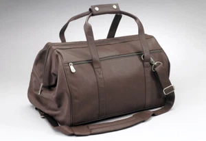 New Kluge Cheyenne Wide Mouth Duffel Bag Cowhide Leather Brown - Picture 1 of 8