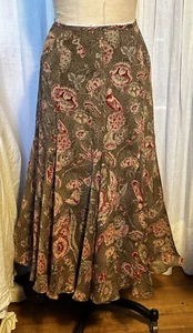 Jones N.Y.Womens Brown Floral Plus Crinkle Chiffon Midi Skirt Sz 8 NWT - Picture 1 of 12