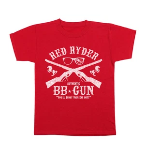 Red Ryder Bb Gun Funny Christmas Story Movie Outfit Costume Red Youth T-Shirt - Picture 1 of 2