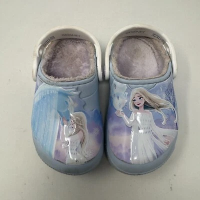 Disney's Frozen 2 Elsa Forrado Aislado Invierno Crocs Zapatos Niños Niñas Talla C 9 Foto 1 de 4